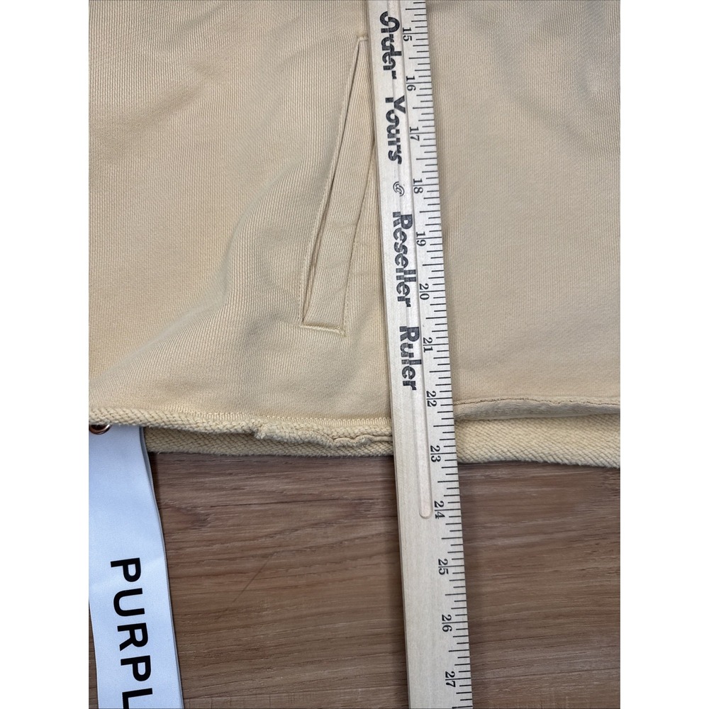 Purple Brand Oversized Fleece Graphic‎ Hoodie Ecru Small NWT - Picture 7 of 10